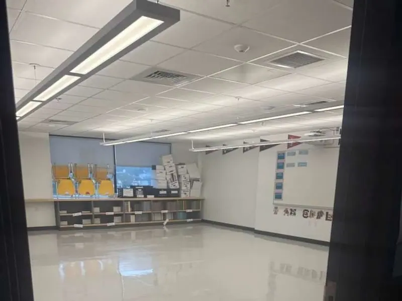 Commercial floor cleaning in Rhode Island - polished classroom floor